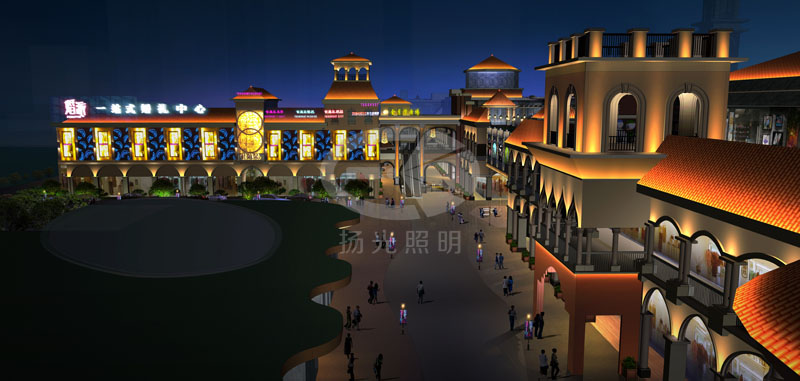 商業街景觀亮化設計效果圖